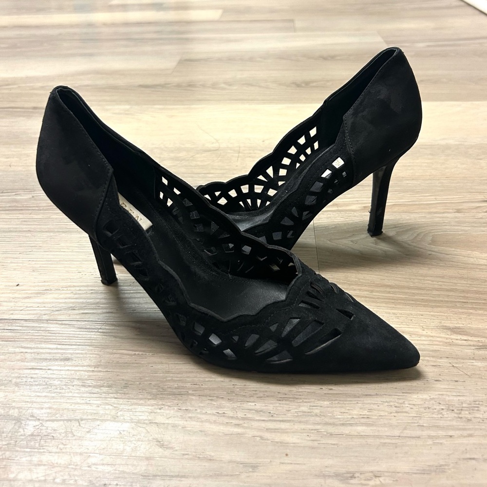 Lauren Ralph Lauren Shoes Black Suede Pump Heels Dressy Women Sz 9 B Sania - Picture 9 of 12